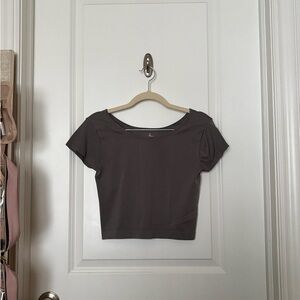 Free People Gray Cropped Top